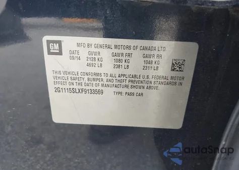 2015 Chevrolet Impala 1Lt z USA, uszkodzony, nr VIN 2G1115SLXF9133569